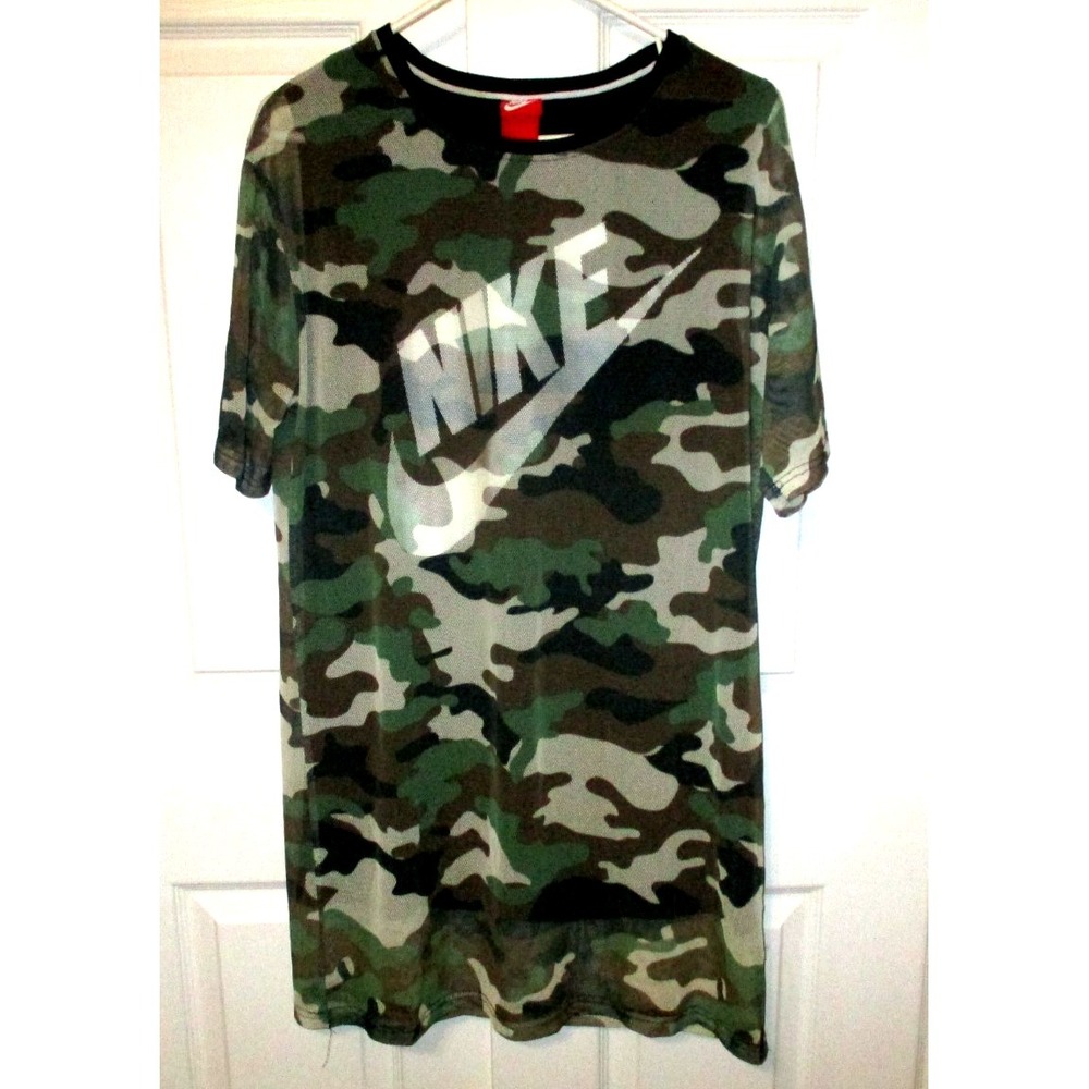 Nike Camo Mesh Shirt Mens Swoosh Logo Streetwear Athletic XXL, see Measurements
